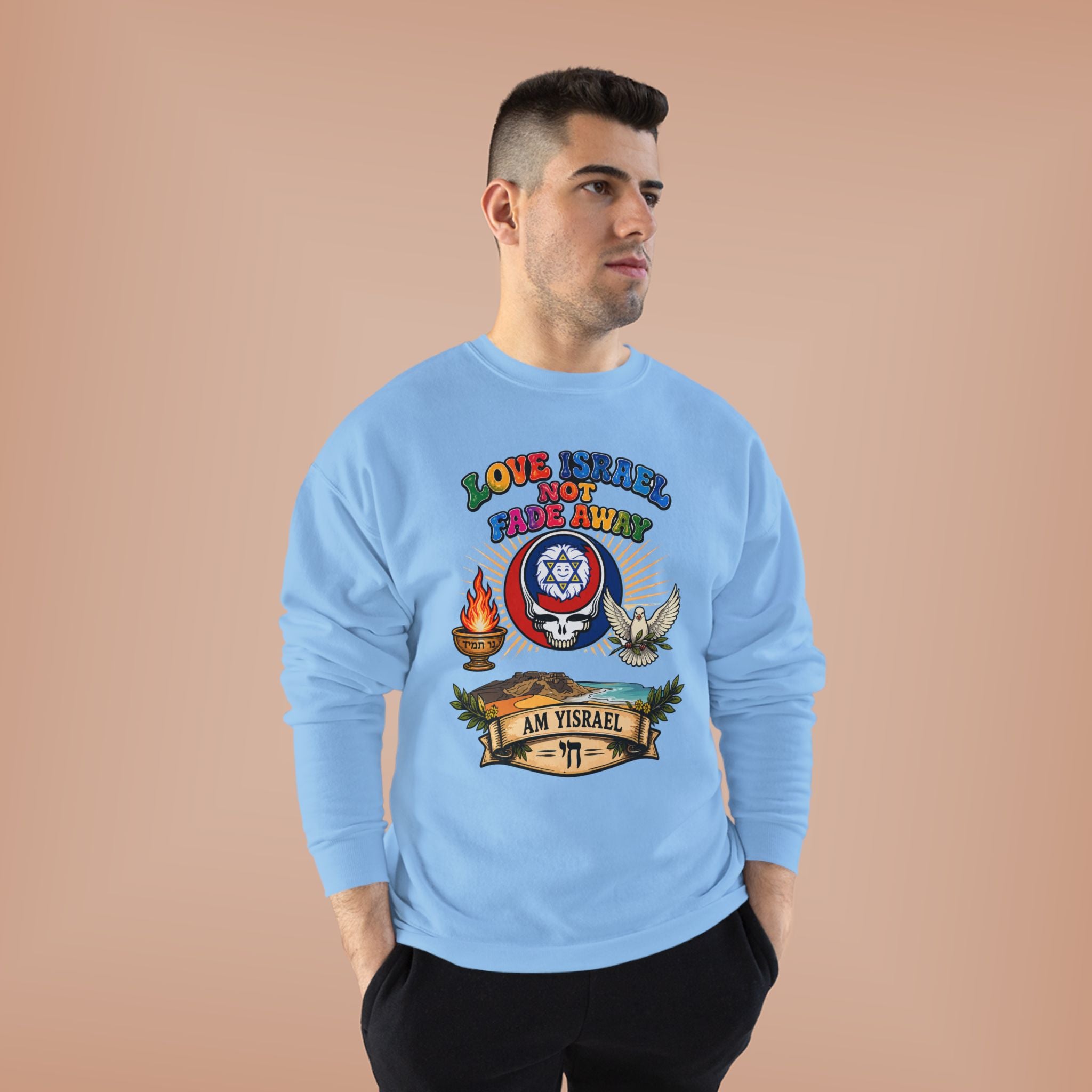 Crewneck Sweatshirt — "Love Israel, Protect the Land" Graphic