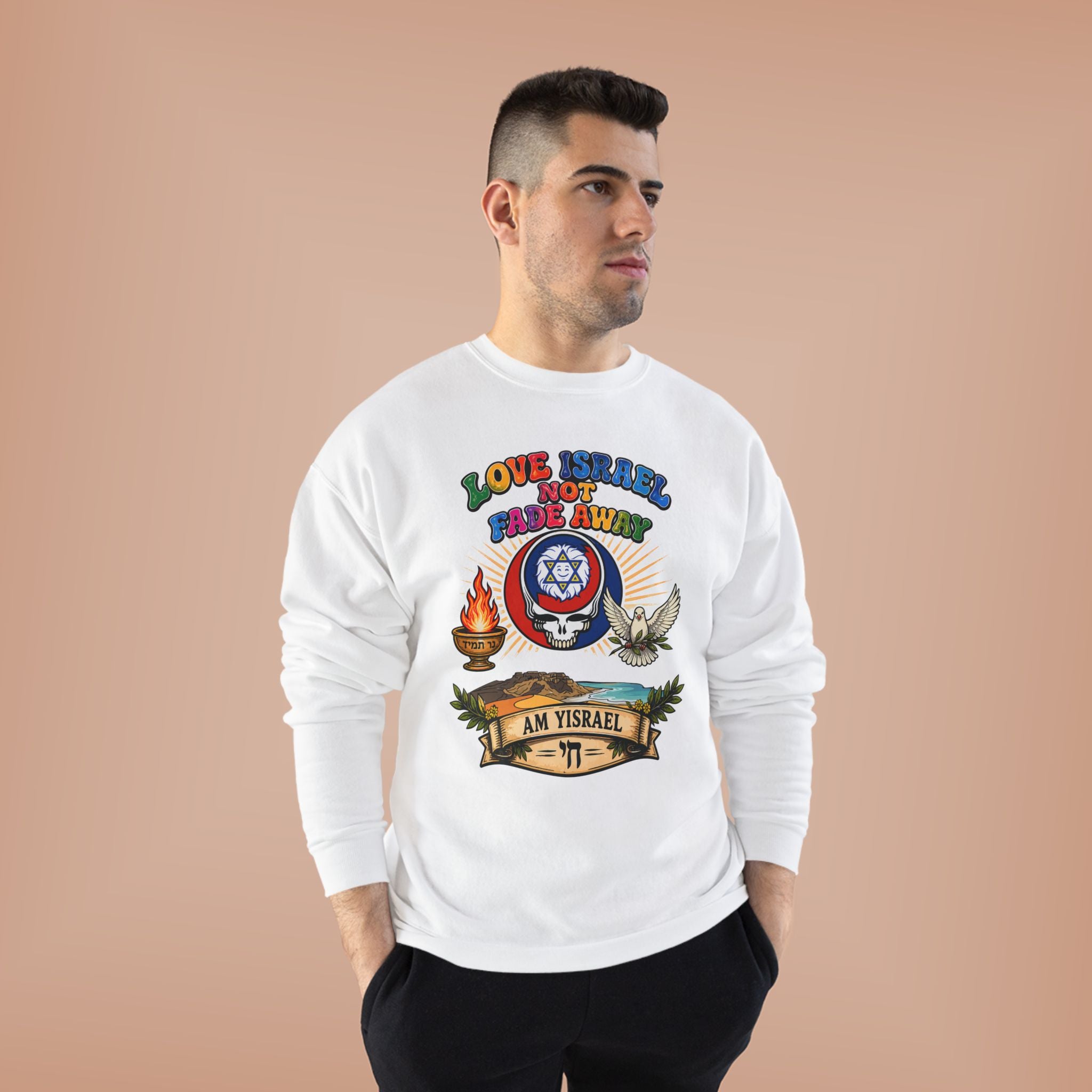 Crewneck Sweatshirt — "Love Israel, Protect the Land" Graphic
