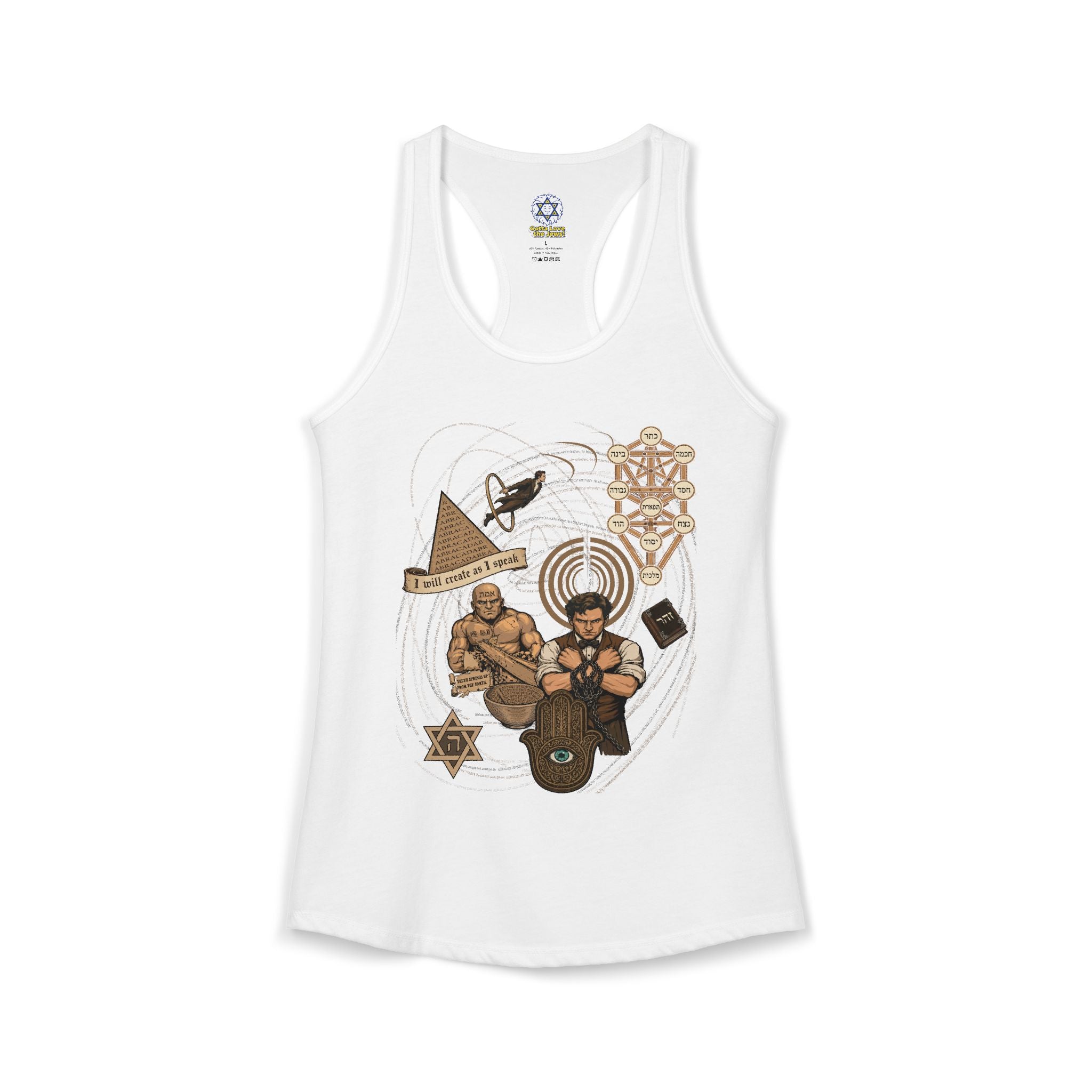 Jewish Magic and Mysticism - an Ode to Creation Racerback top