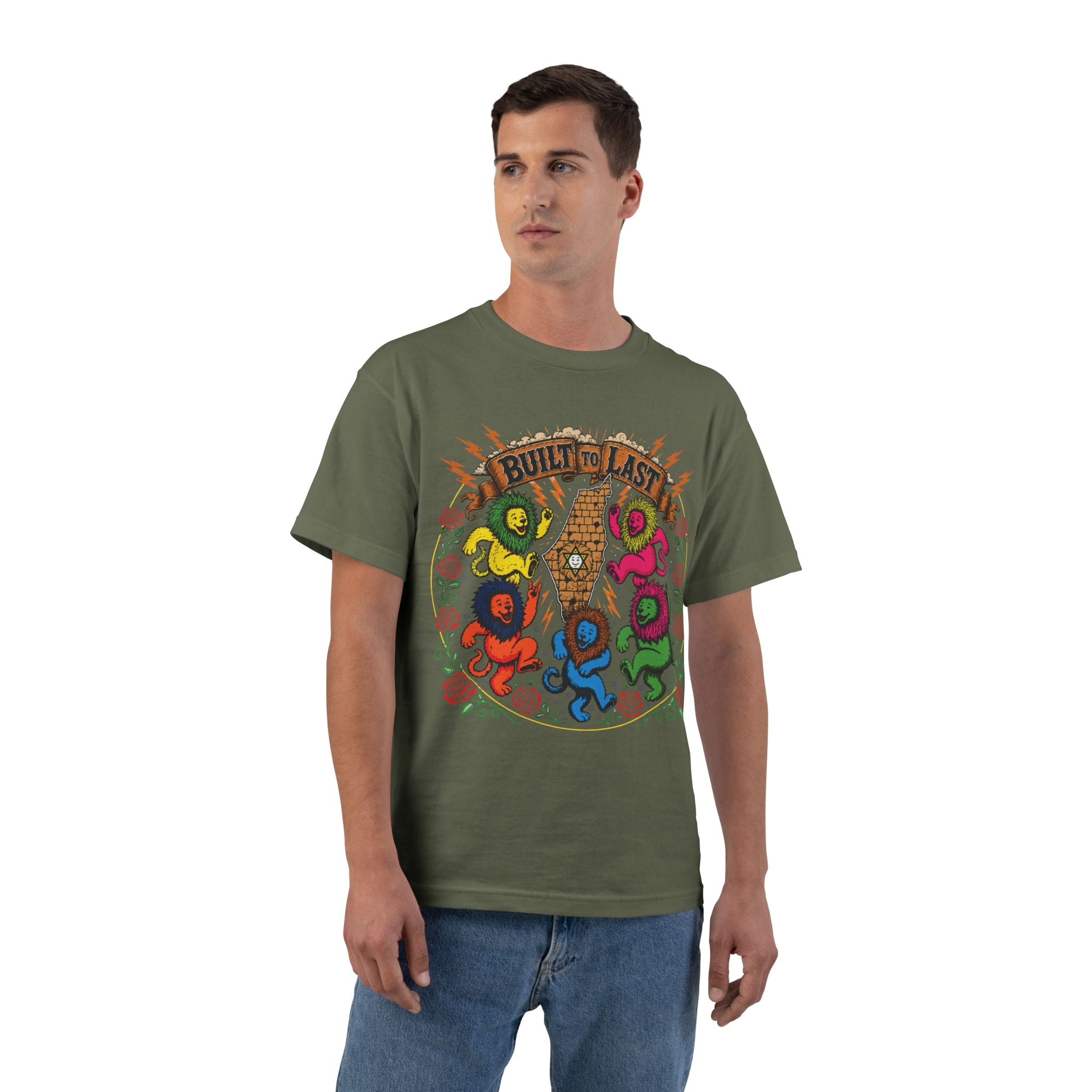 Grateful Israel - Built to Last T-Shirt — Retro Colorful Cartoon Design