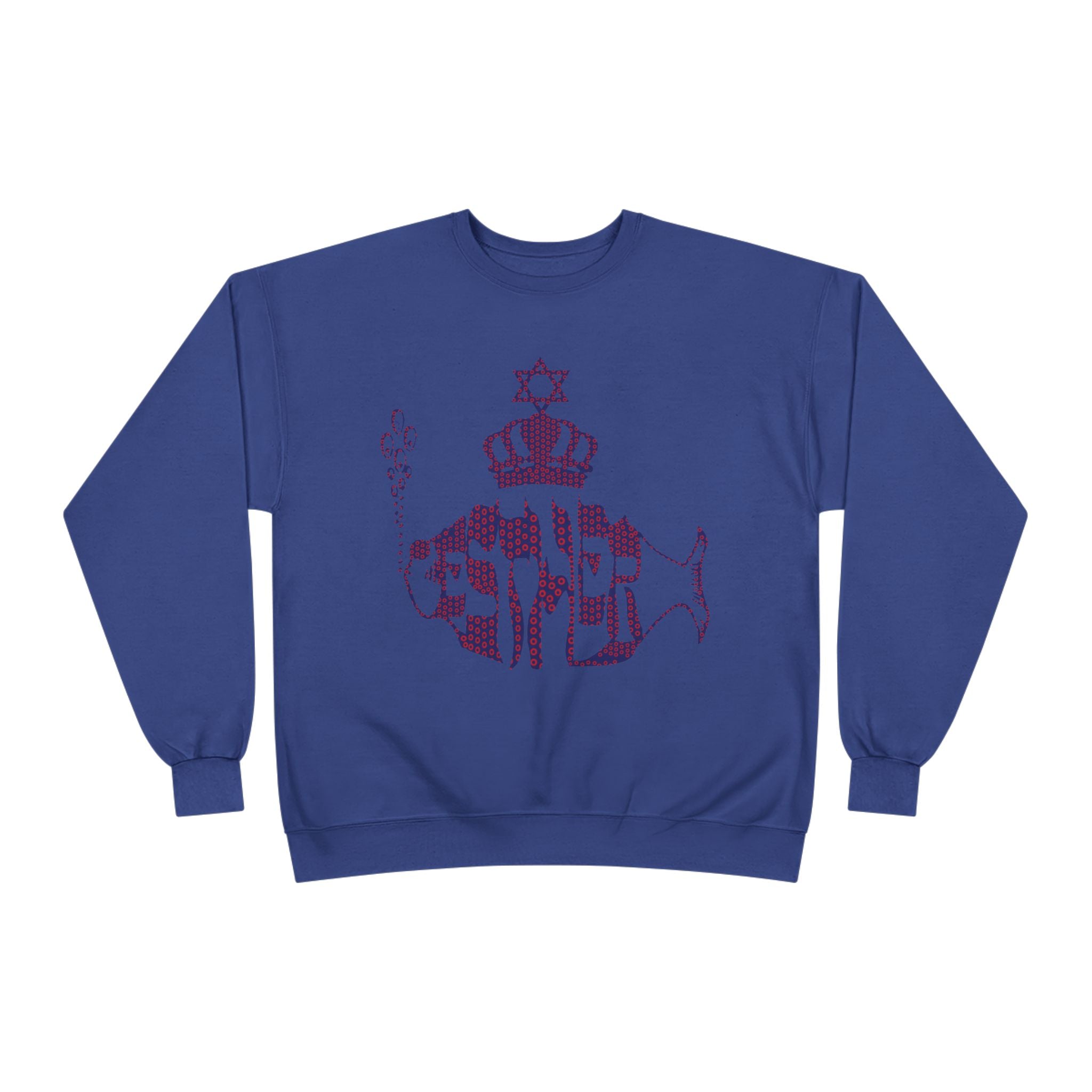 Hebrew Crowned Whale Crewneck Sweatshirt — Feminine Esther Design