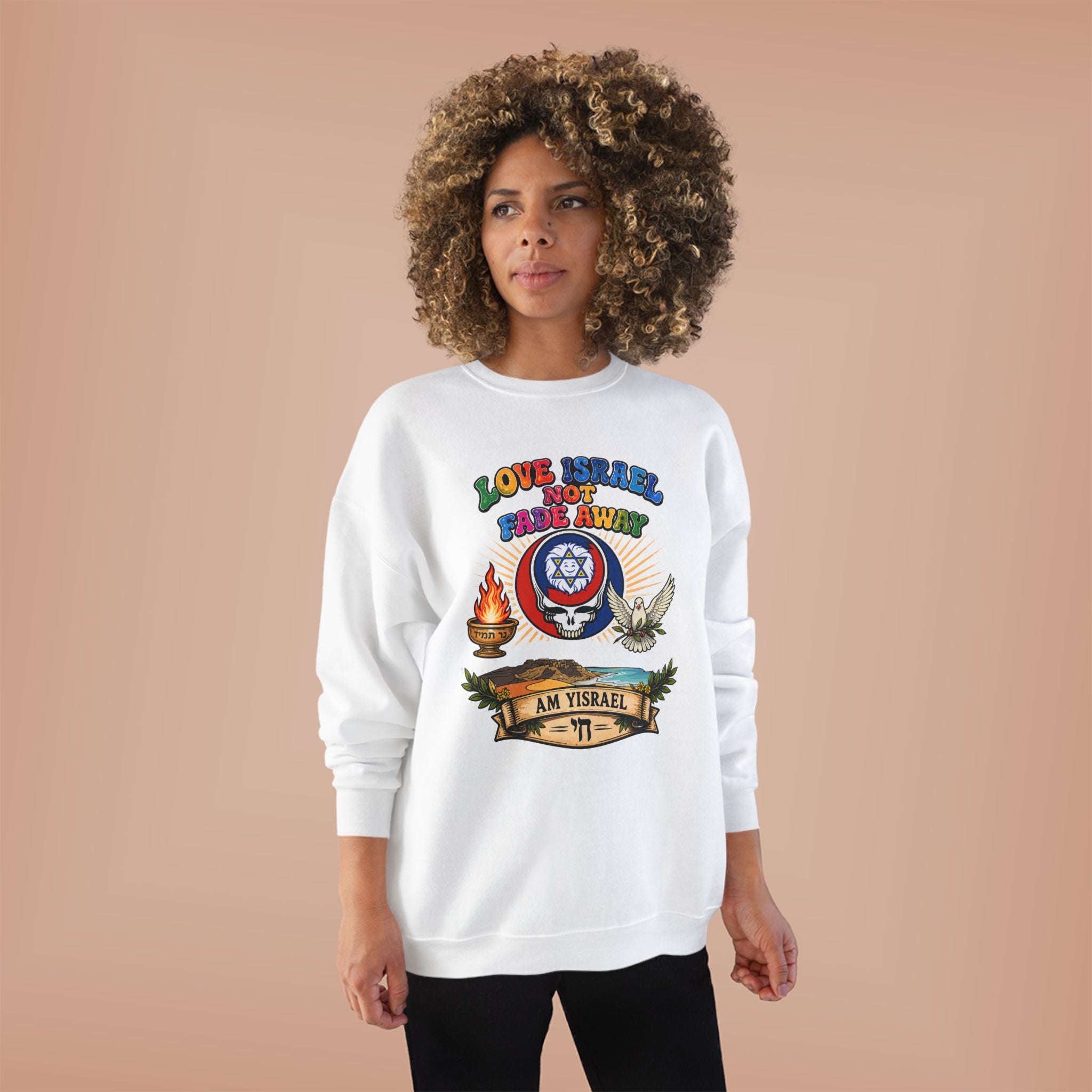 Crewneck Sweatshirt — "Love Israel, Protect the Land" Graphic