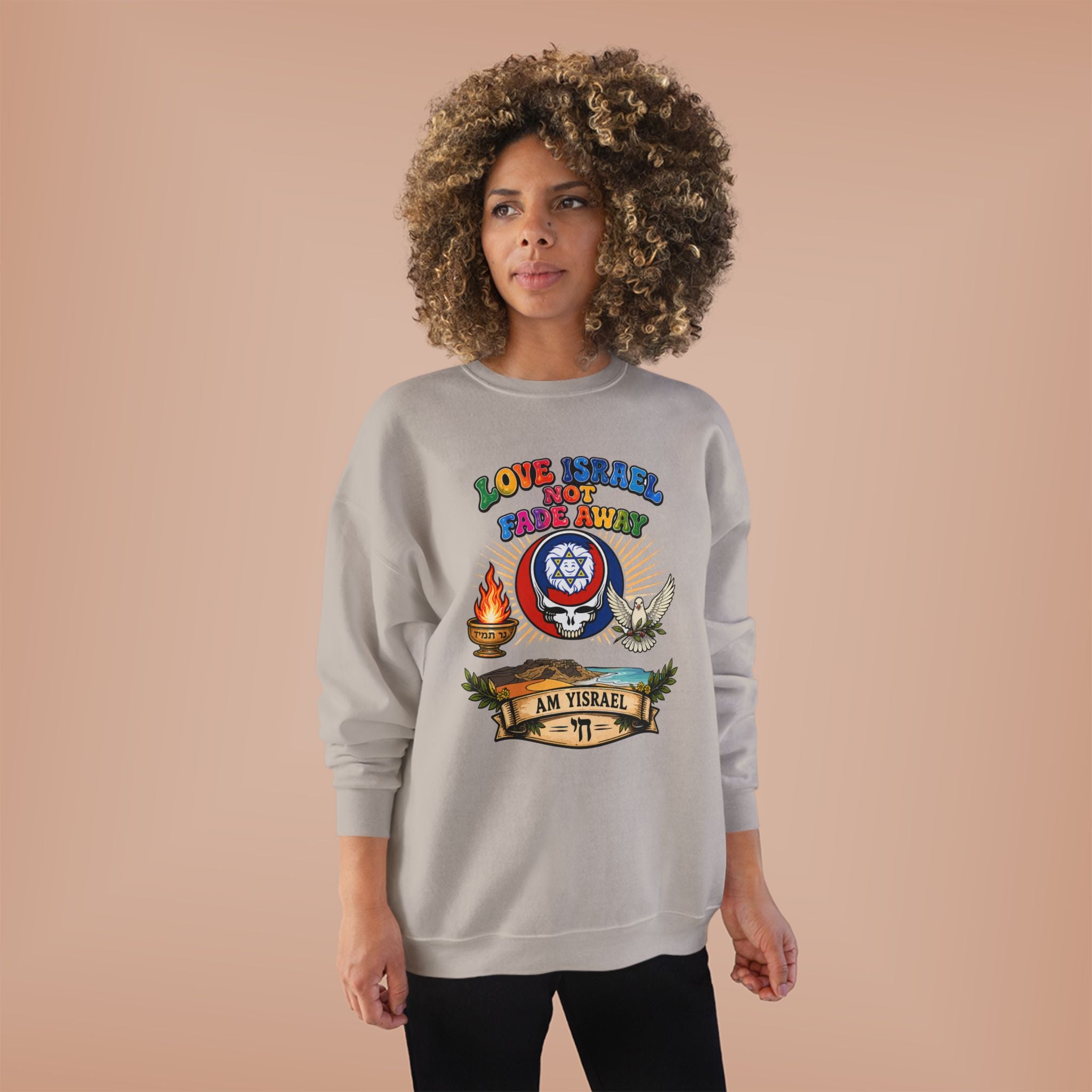 Crewneck Sweatshirt — "Love Israel, Protect the Land" Graphic