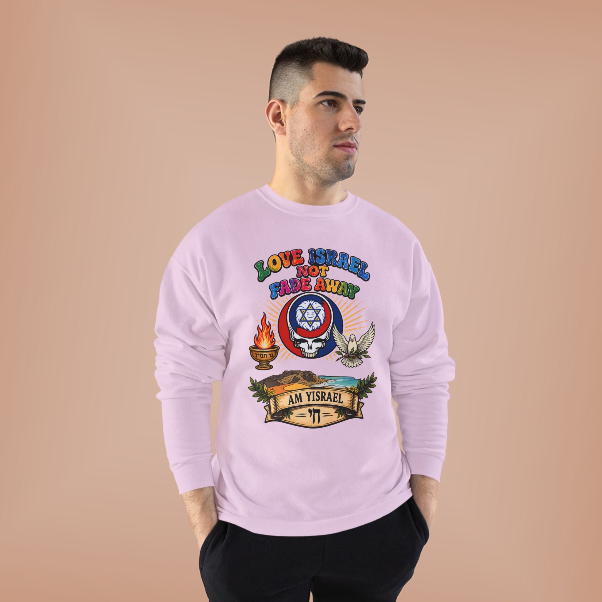 Crewneck Sweatshirt — "Love Israel, Protect the Land" Graphic