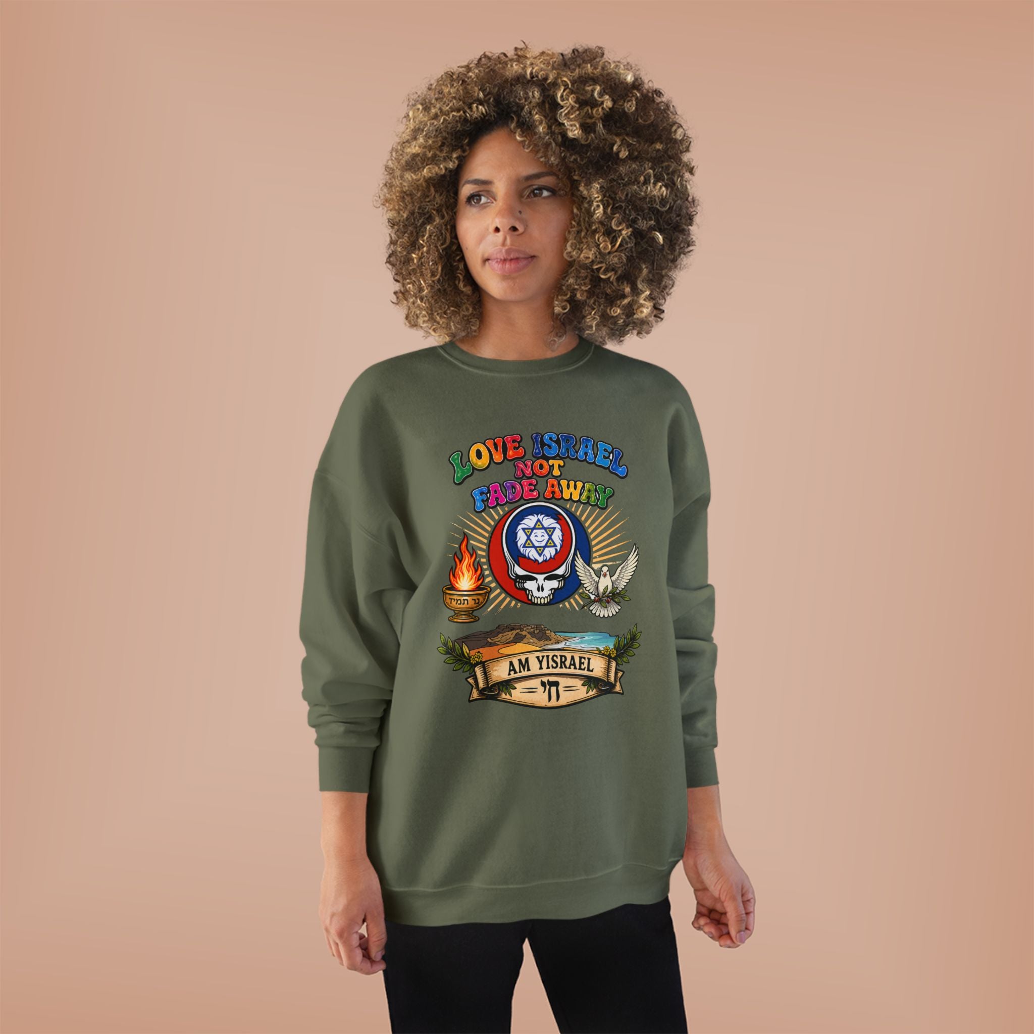 Crewneck Sweatshirt — "Love Israel, Protect the Land" Graphic