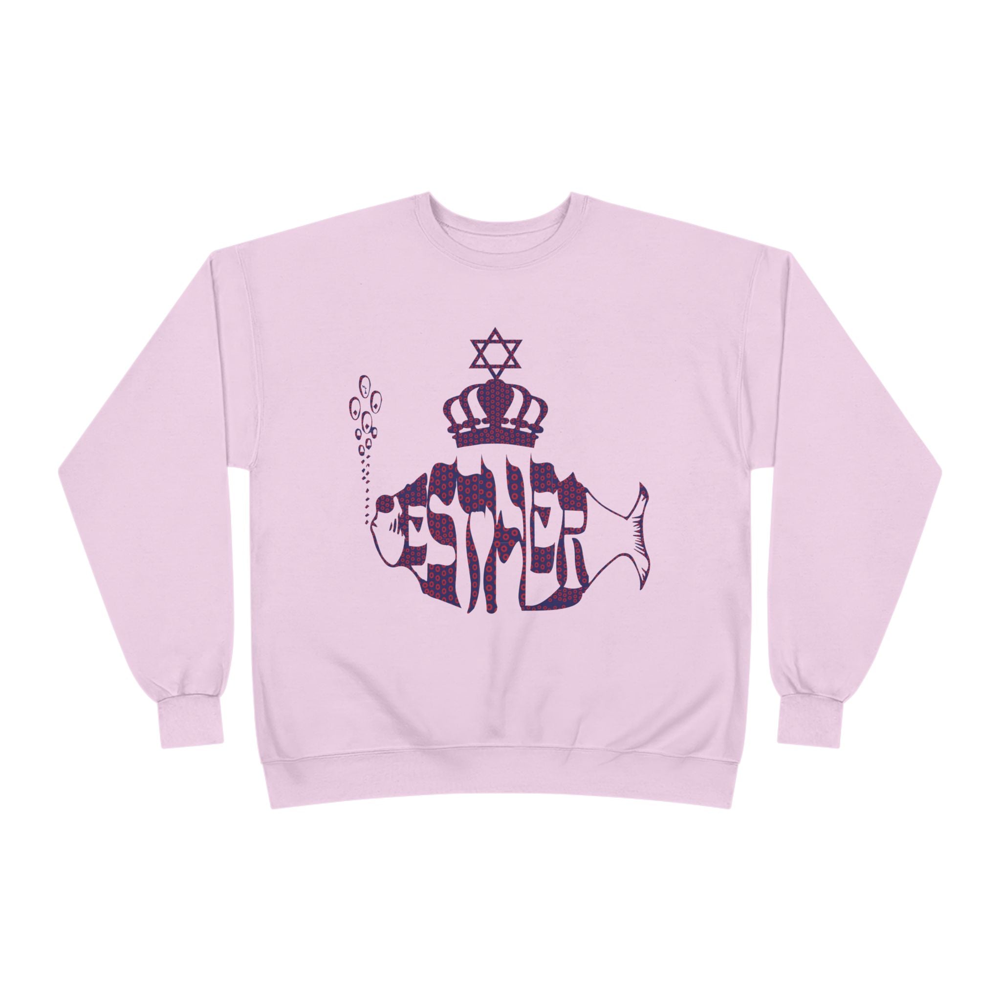 Hebrew Crowned Whale Crewneck Sweatshirt — Feminine Esther Design