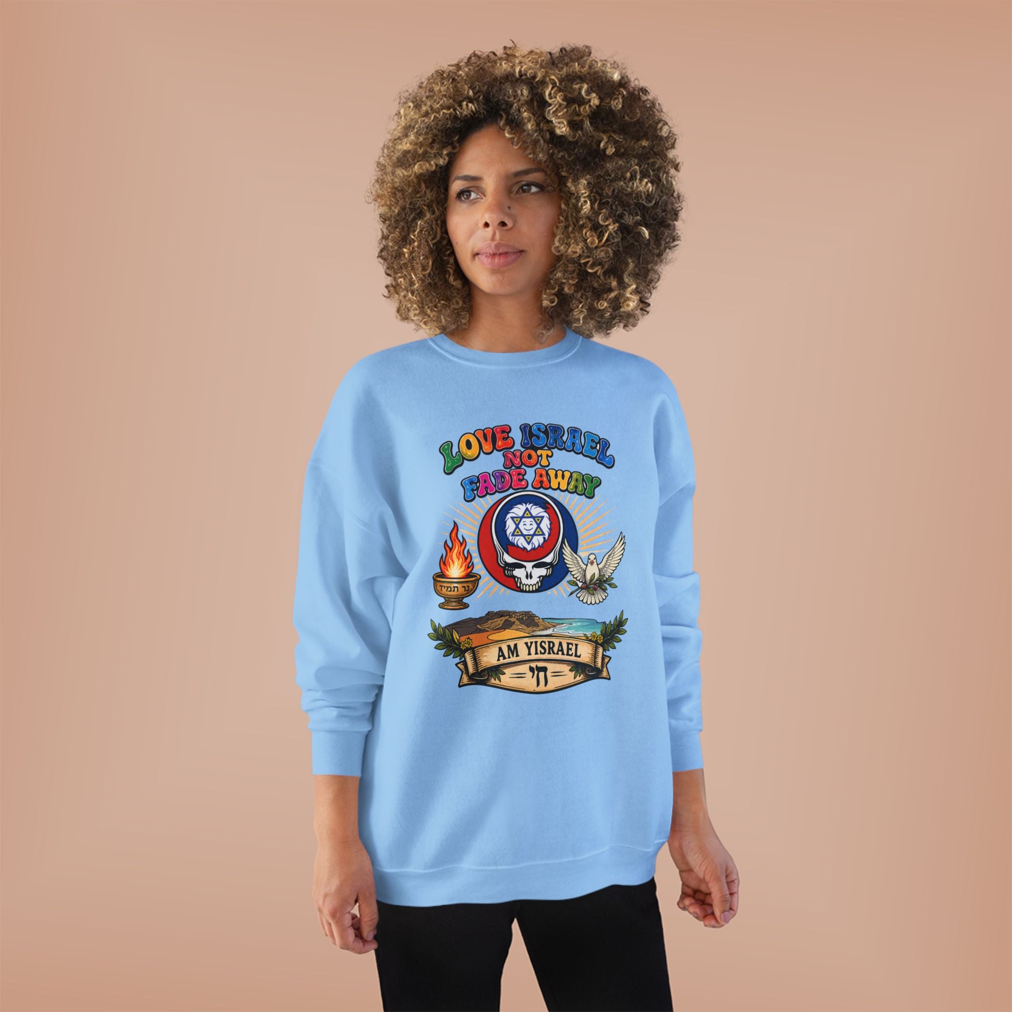 Crewneck Sweatshirt — "Love Israel, Protect the Land" Graphic