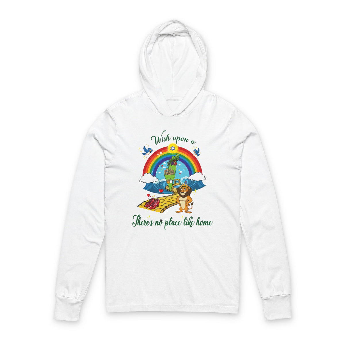 Zion Over the Rainbow Unisex Hooded Long Sleeve Tee