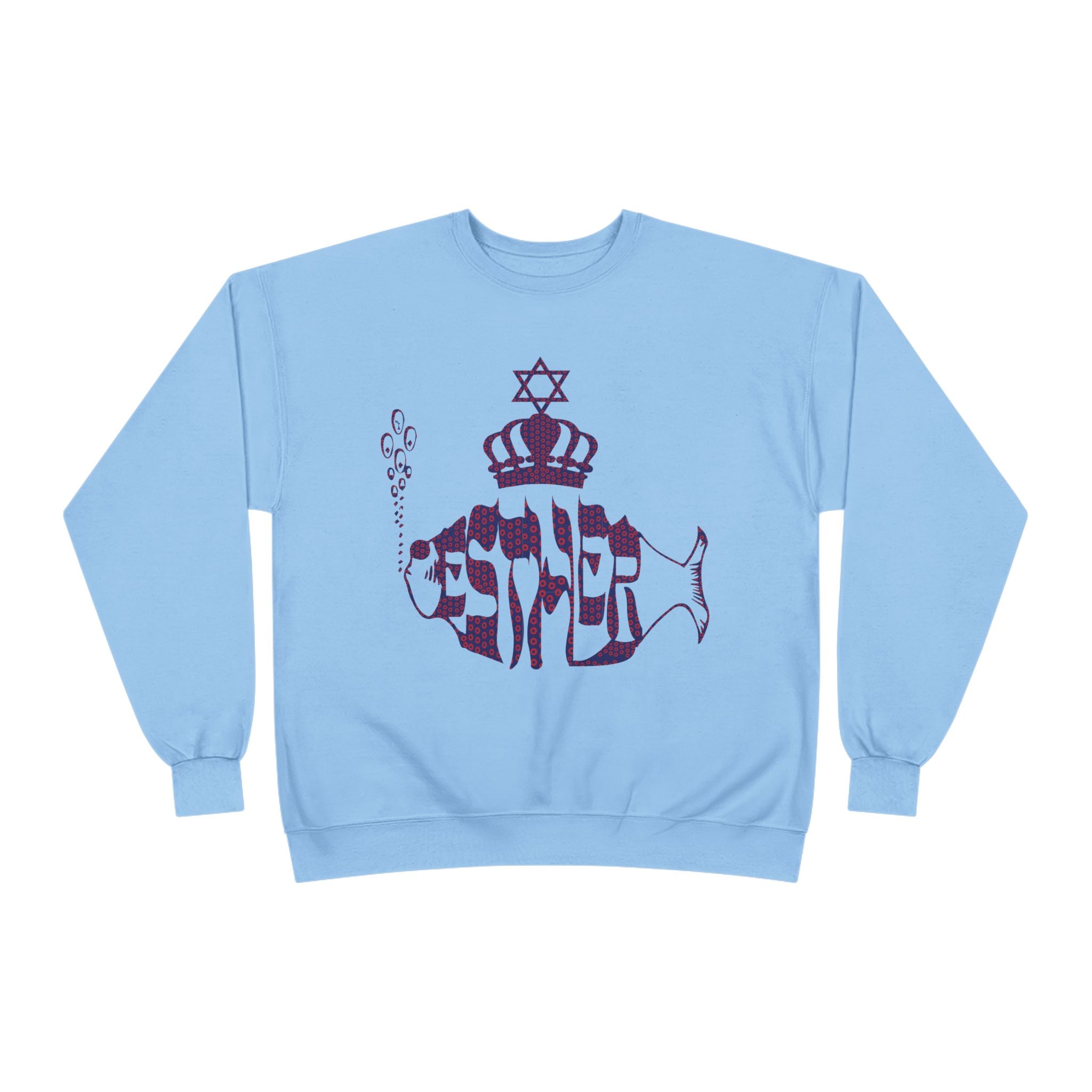 Hebrew Crowned Whale Crewneck Sweatshirt — Feminine Esther Design